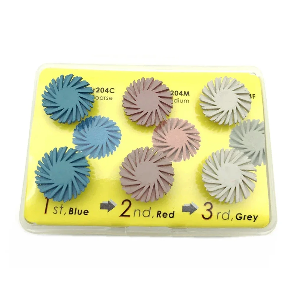 6pcs Dental Composite Polishing Disc Kit Diamond System Dental Materials Teeth Flex Spiral Brush Bur Polisher Dentist Tools