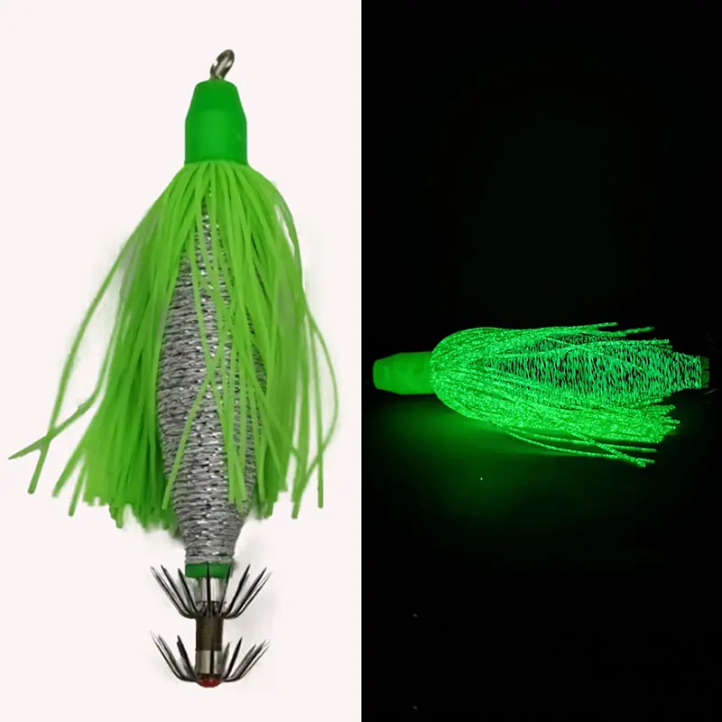 

10g12g Hard Bait Glow Soft Shrimp Anglers Hook Crowns Squid Jigs Sea Fishing Lure Set Artificial Cuttlefish Octopus Baits
