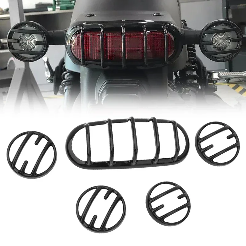 

Motorcycle Lamp Grill Cover Rear Front Turn Light Signal Tail Indicator Lens Guard For Honda Rebel CMX 300 500 1100 2017-2021