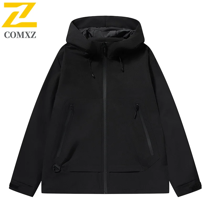 

Spring Autumn Men's Jacket Outdoor Fashion Windproof Breathable Mountaineering Clothing Casual Sports Detachable Hat Top Coat