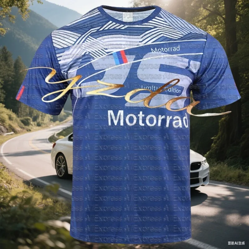 

Motorcycle T-shirt Suitable for BMW R1200 GS Men's and Women's Outdoor Sports and Leisure Riding, Comfortable and Quick Drying
