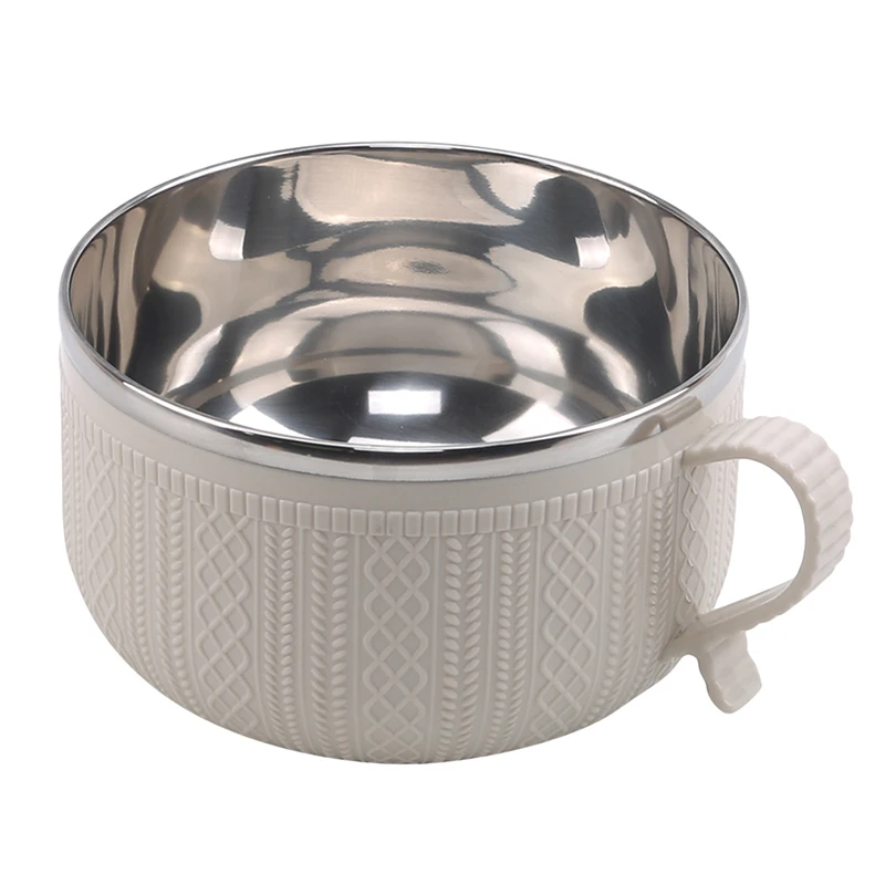 Stainless Steel Bowl Tableware Lunch Box Large Capacity Instant Noodle Bowl With Lid Household Utensils Noodles Rice Soup Bowl