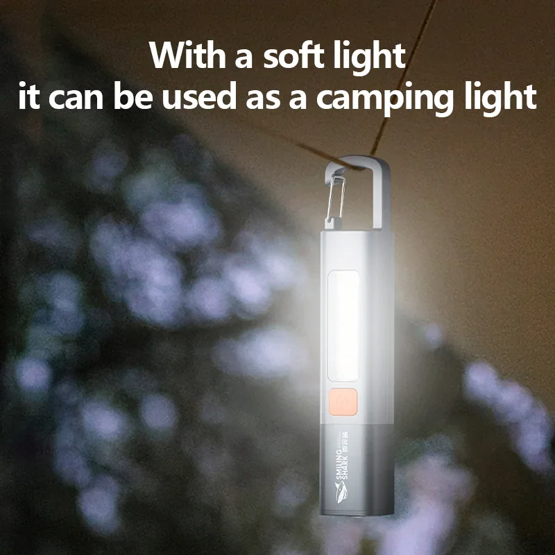 Lampe de poche LED super lumineuse avec crochet, lampe de travail XPE, torche zoomable aste USB, lanterne étanche pour le camping en plein air, la