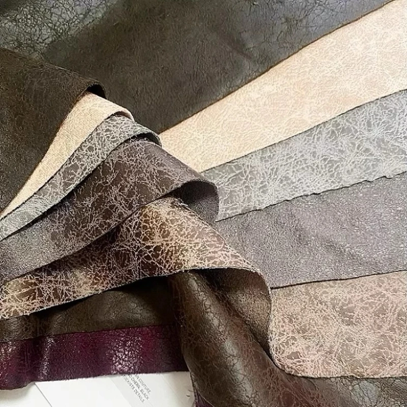 

Cracked Suede Fabric Multi Color Stretch Faux Leather Jacket Coats Runway Dresses Soft Upholstery Design Apparel Craft Material