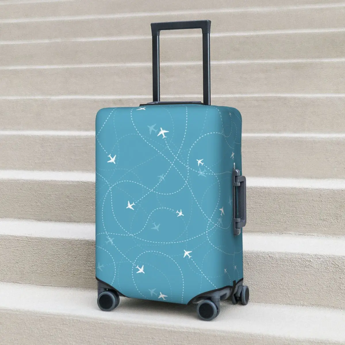 

Flight Routes Suitcase Cover Flying Line Striped Business Holiday Practical Luggage Case Protection