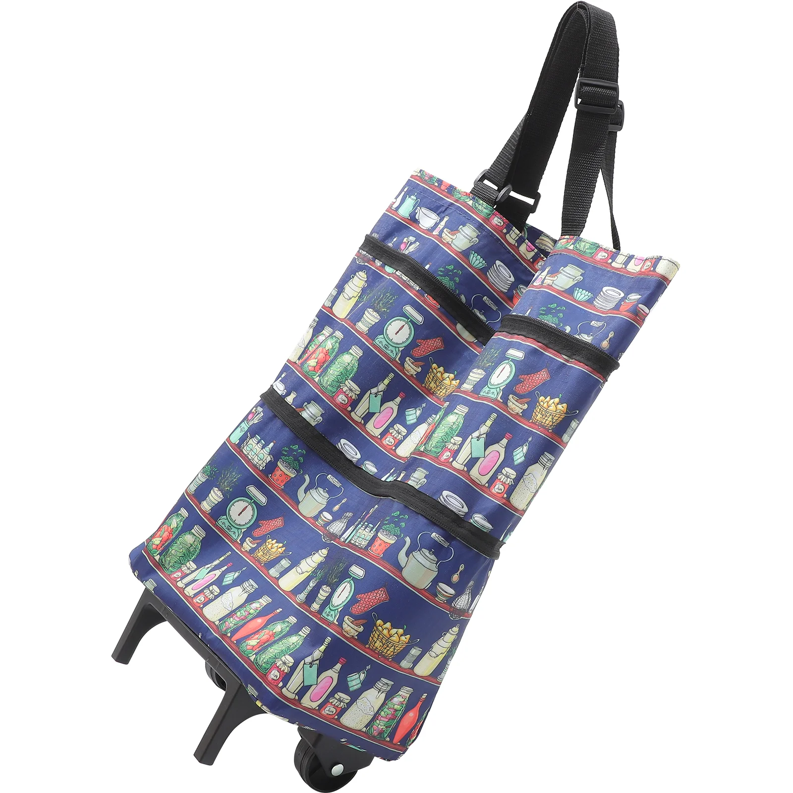 Borsa per la spesa Tote con ruote Carrello pieghevole su maniglia Carrelli portatili Borse con ruote in ABS Dolly