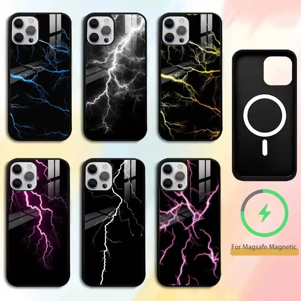 

Cool lighting Phone Case For iPhone17,16,15,14,13,12,11 Plus,Pro Magnetic For Magsafe Wireless Charging