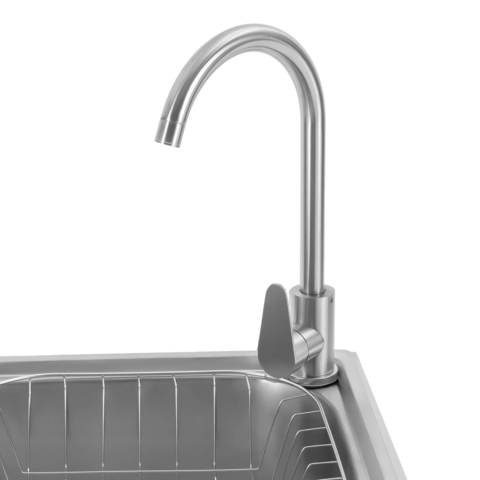 Single Basin Kitchen Sink Home Simple Laundry Sink with Faucet Ready Practical