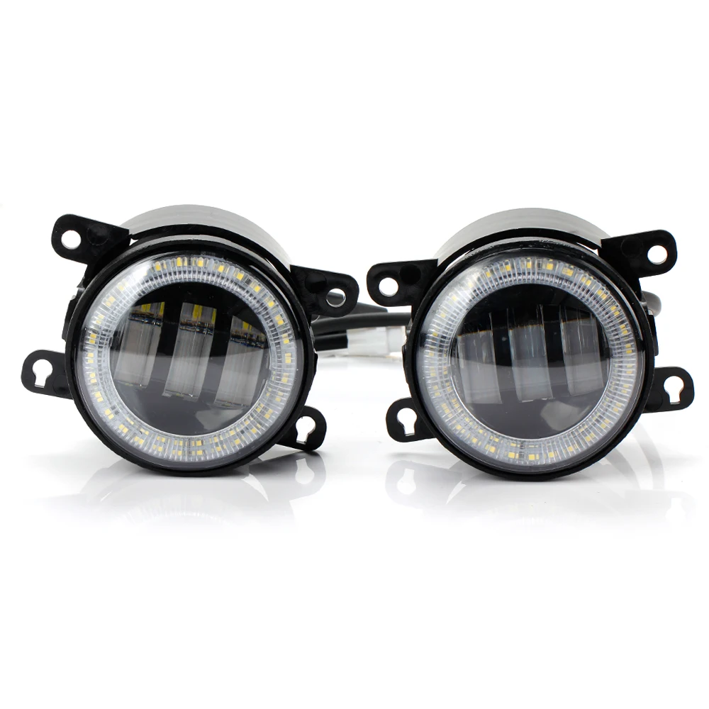 2pcs LED Car Fog Lamp Angel Eye Front Bumper Fog Lamp Daytime Running Light For Toyota Corolla Yaris Avensis Camry Auris RAV4