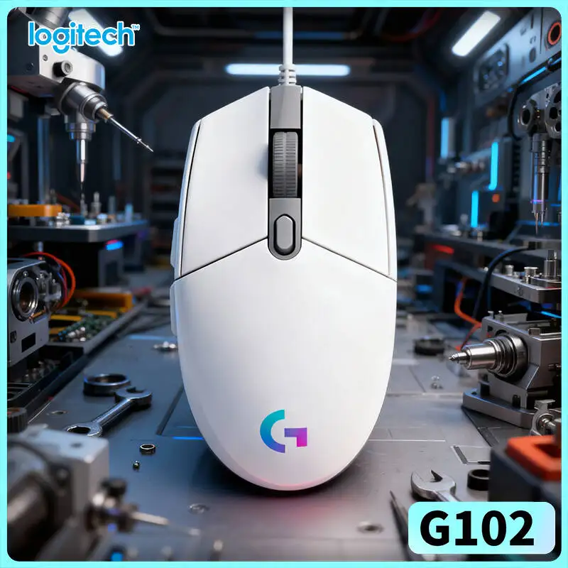 Logitech G102 Wired Mouse Adjustable 200-8000 DPI Mechanical Buttons RGB Sync for Gaming Office Use