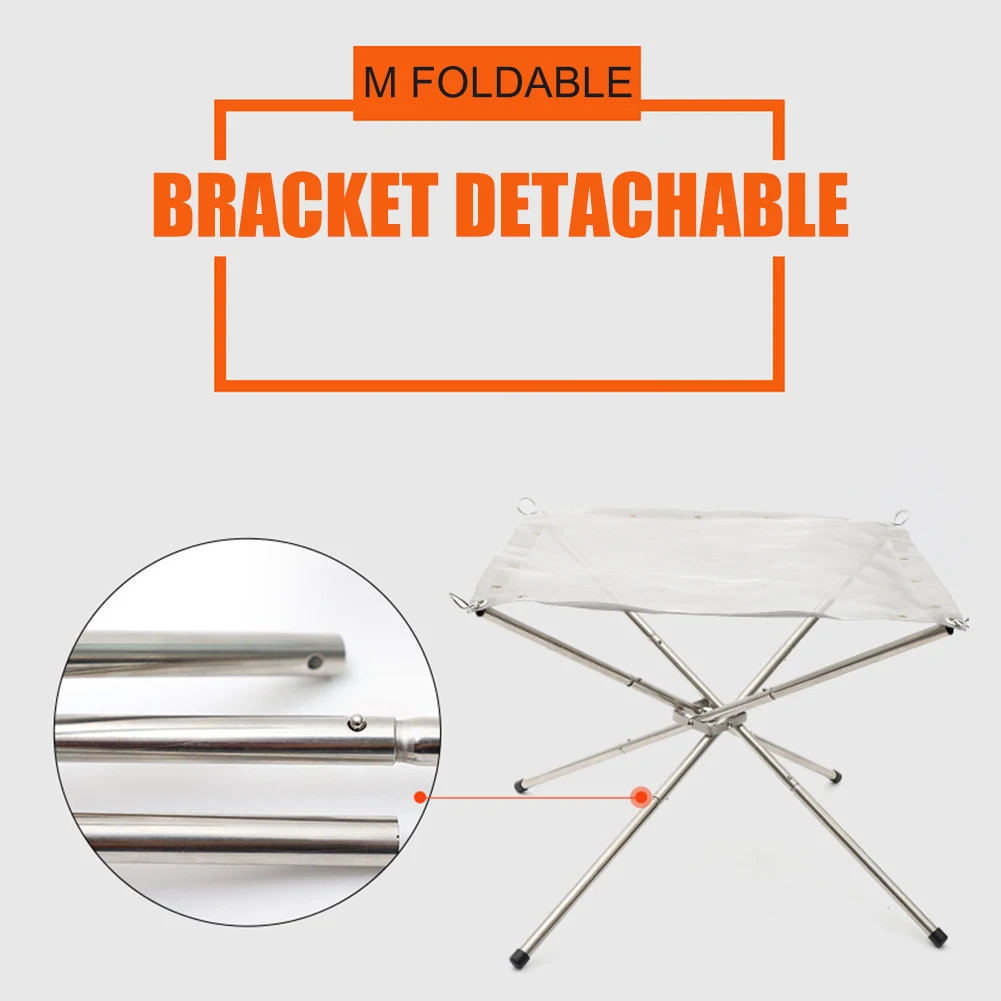 Stainless Steel Mesh Fire Pits Fireplace Foldable Outdoor Camping Campfire Fire Rack Portable Fire Pit for Camping Outdoor