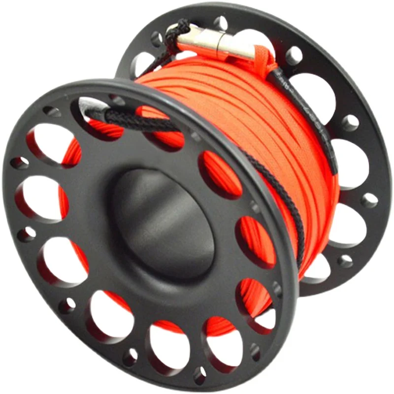 Submersible reel elephant buoy reel aluminum alloy spool flat wire metal double-headed hook equipped with 30 meters.