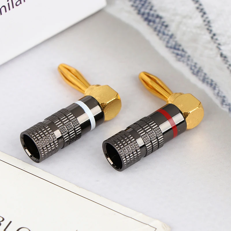 1/2Pcs Banana Plug Connector 4mm Audio Video Speaker Adapter Banana Connectors Gold-plated Banana Jack No Welding