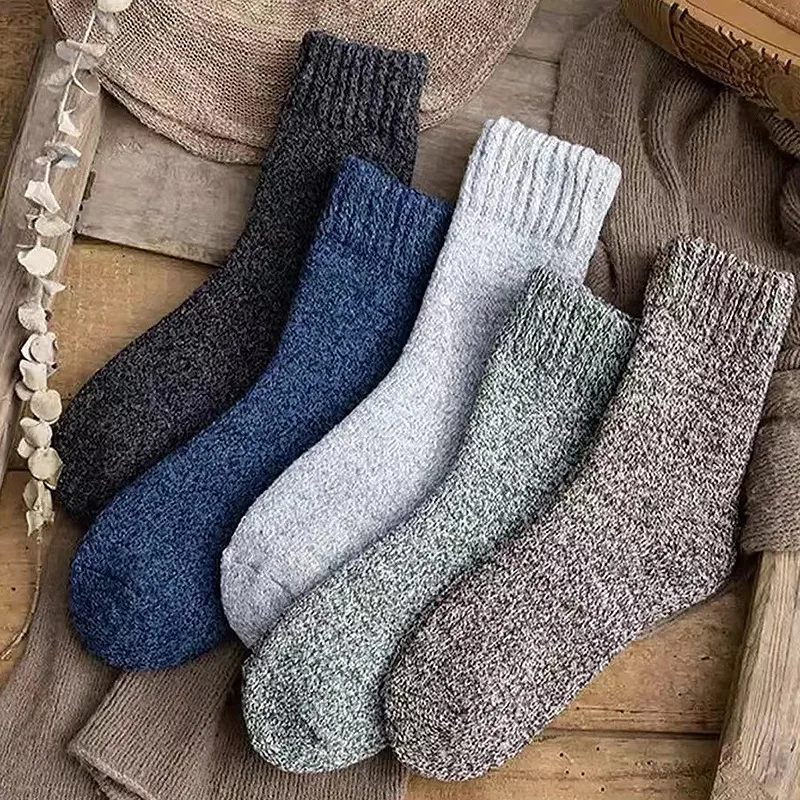 

Men's Mid-Calf Thi Warm Sos Long Tube Autumn Winter Home Comfortable Breathable Cotton Sos Couple Matching Sos