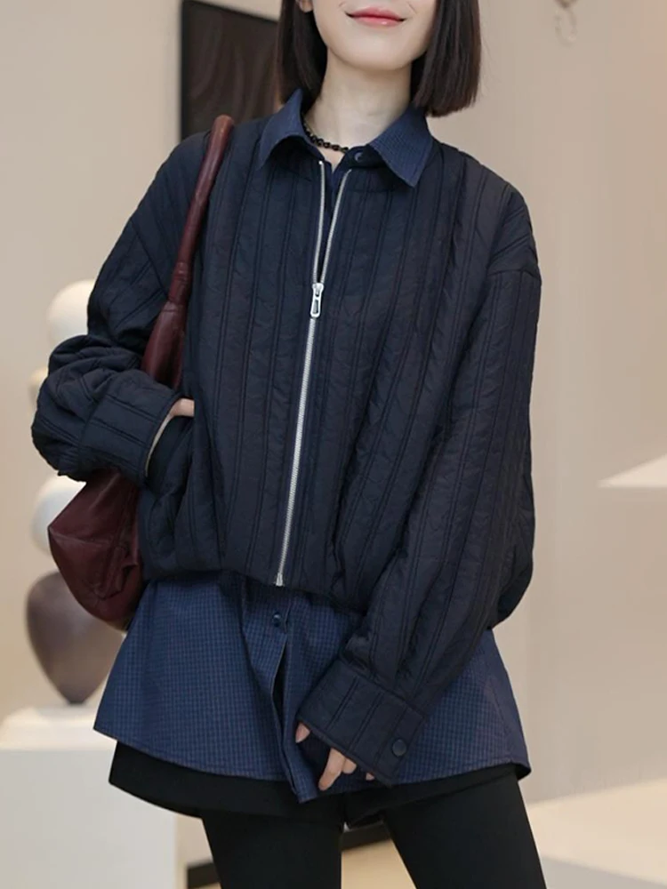 

Korean Sle Casual Loose Faion Cotton Jaet Women's Autumn Winter New Arrival Small Size Top Layered Look Outerwear