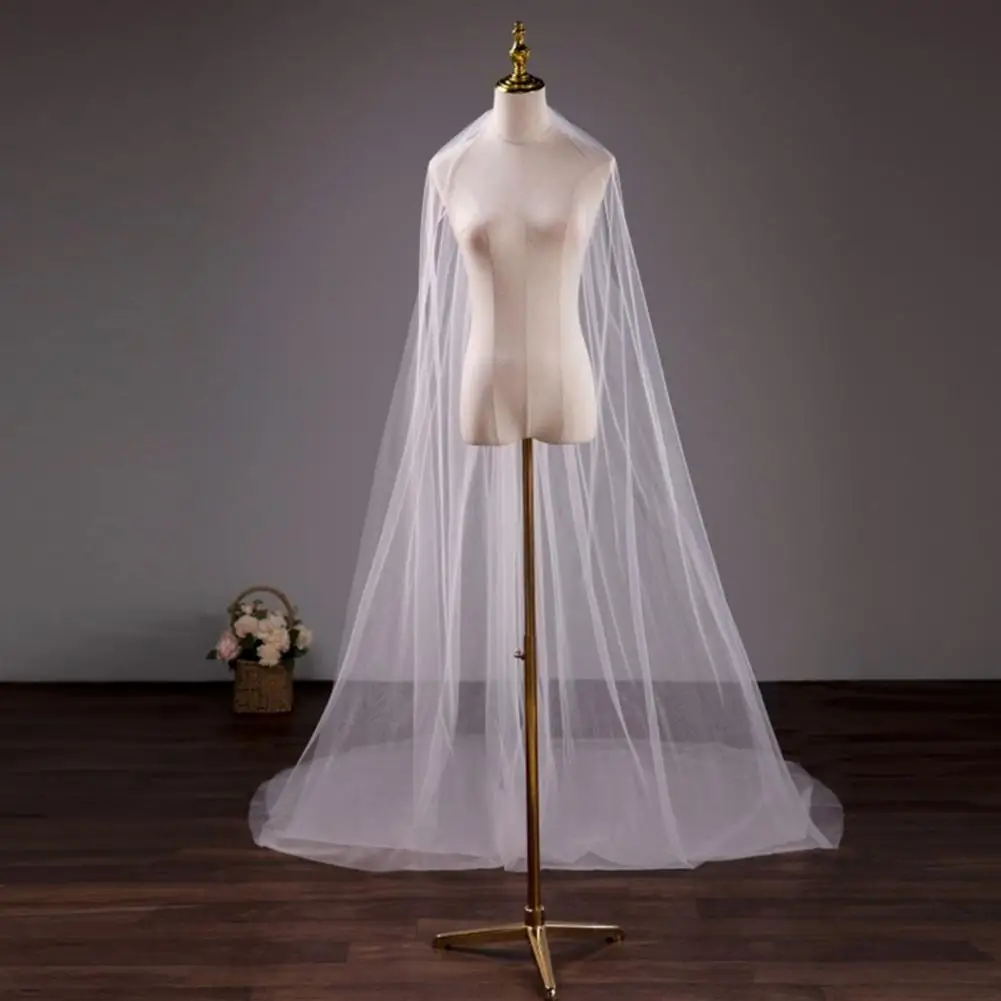 Drooping Bridal Veil Double Layer Bridal Veil with Hair Comb Long Soft Wedding Veil Scalp-friendly Drooping for Brides Special