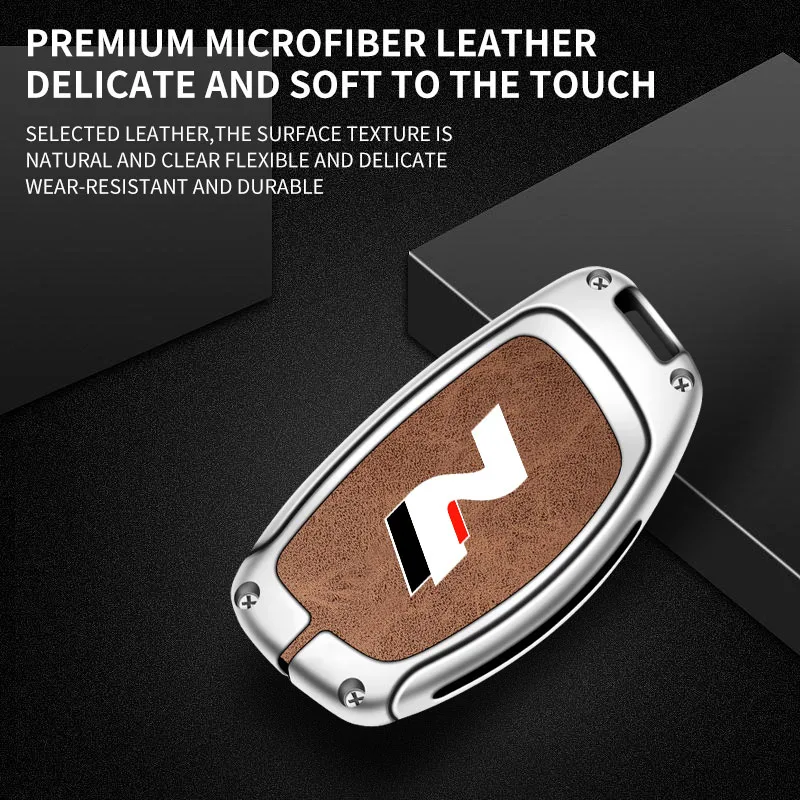 Car TPU Zinc Alloy Key Case Bag For Hyundai N Line Sonata Tucson Santafe ELANTRA i10 i20 i30 ix25 ix35 Solaris Key Metal Chain