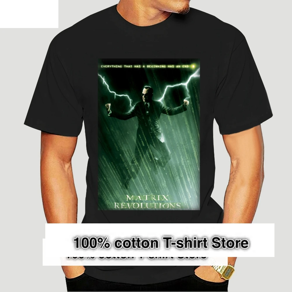 

Matrix Revolutions Movie Poster Men T Shirt Hip Hop Clothing Tshirts Sexy Girl T Shirts Black Of White T-Shirts For Men-2516A