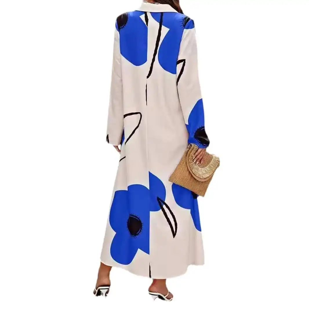 

Длинные лацканы с принтом Faion Dr Sve irt Dr Sexy ex, смесь хлопка из полиэстера, весна-осень-зима, миди трапециевидной формы Dr