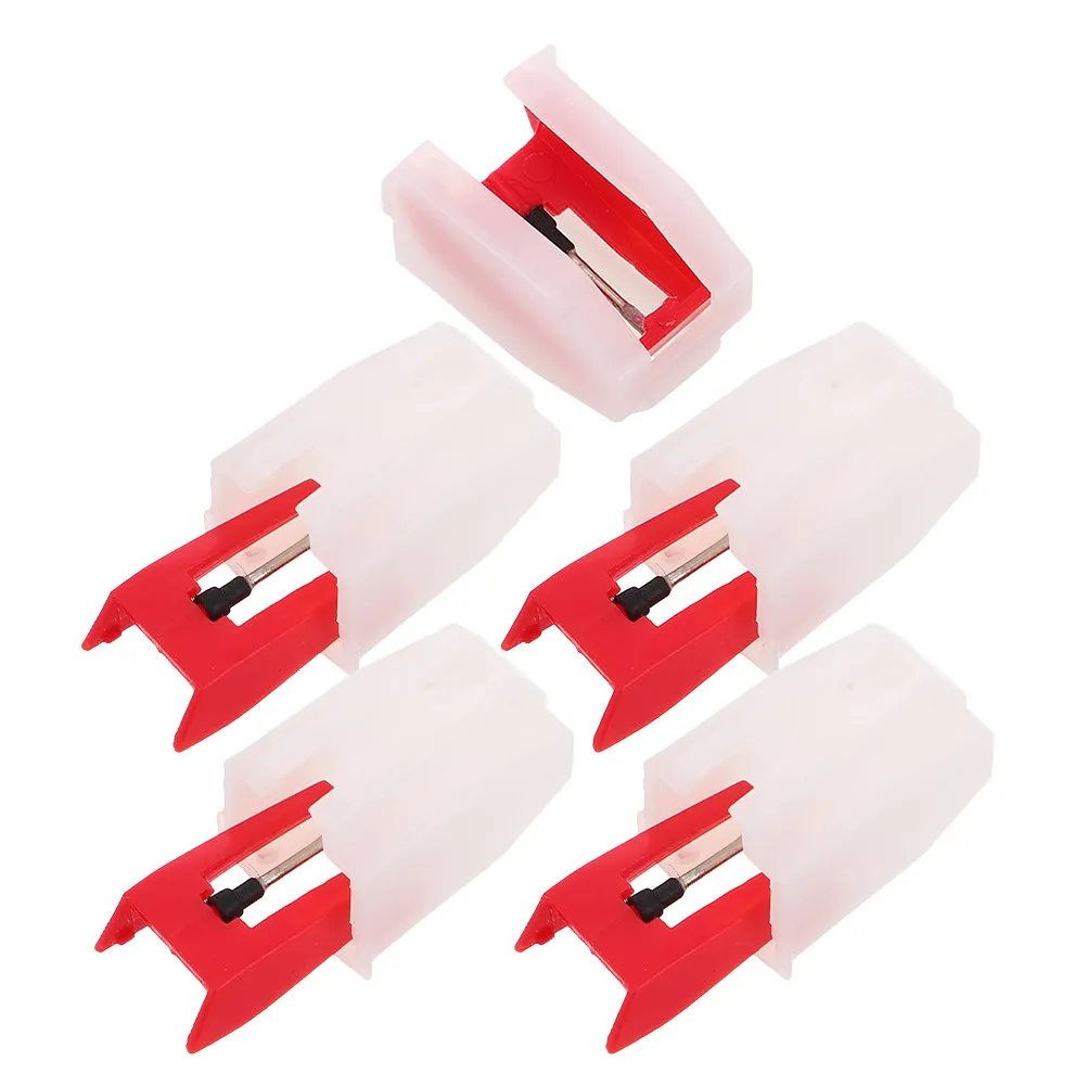 

5Pcs Black Vinyl Record Player Stylus Lightweight Replacement Needle Easy Install Turntable Phonograph Needle for Home Bar Cafe