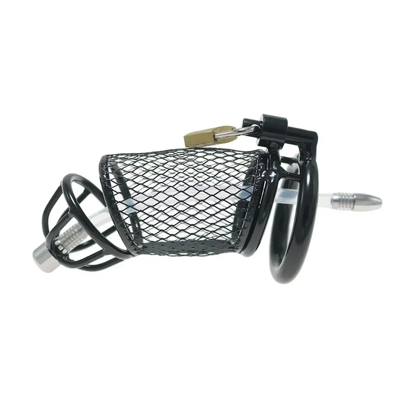 Chastity Cage With Urethral Catheter Metal Cock Ring Massage Chastity Lock Male Chastity Device Sex Toys For Men Sex Products