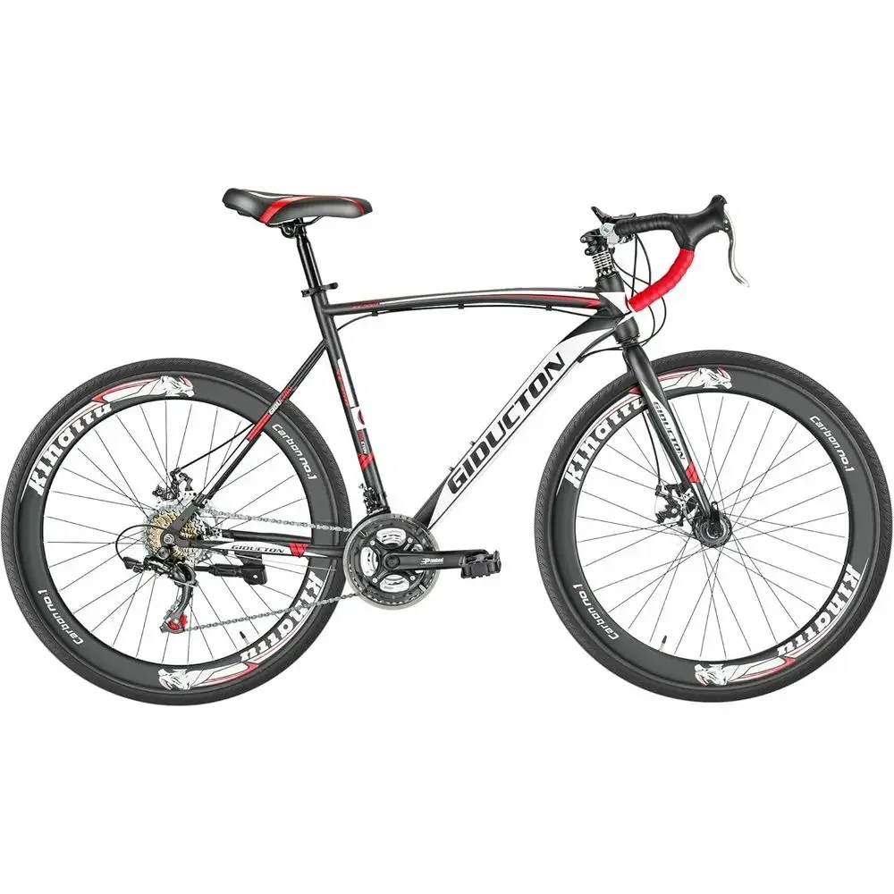 Aluminum 54cm 700C Road Bike with 21-Speed and Dual Disc Brakes for Commuting