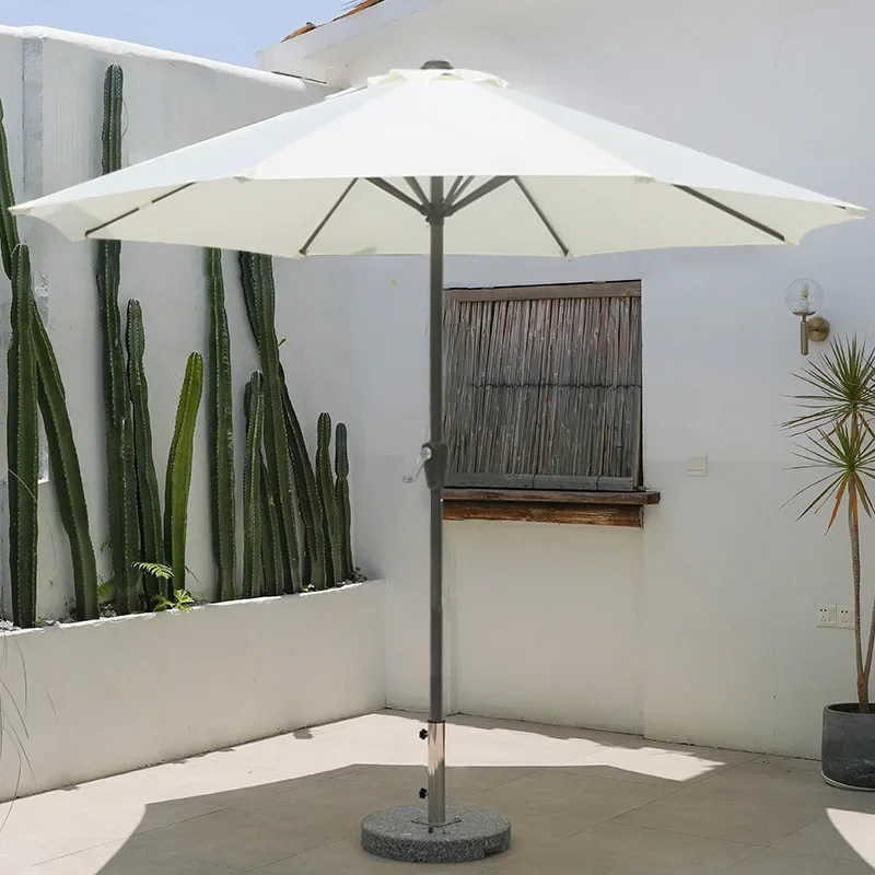 Outdoor Parasol Blue and White Striped Western Cafe Beach Swimming Pool Central Parasol Courtyard Garden Large