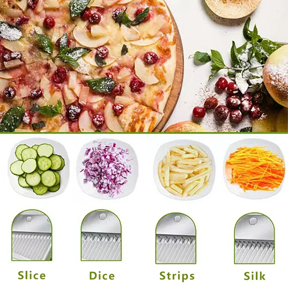 5 In 1Multifunction Vegetable Cutter Cut Up the potatoes Shredded Cucumber Light Cut Vegetable Safety Not Hurt Hand Kitchen Tool