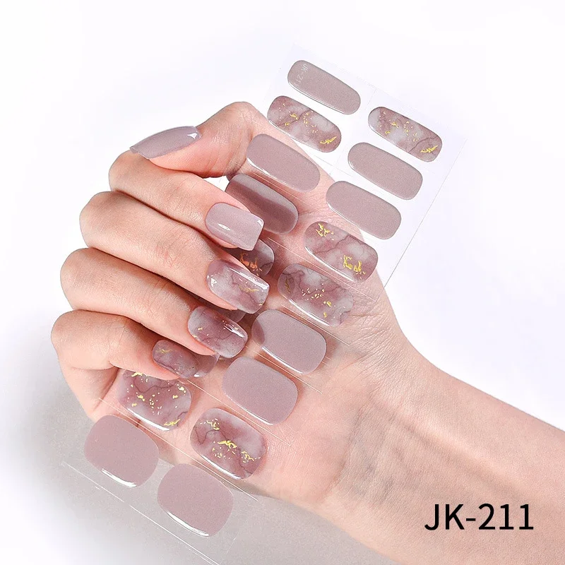 Bandes Adhésives pour Ongles en Gel Semi-Durci, Glissière de Manucure, Décor à Paillettes, Besoin d'une Lampe UV LED, Décalcomanies à la Mode