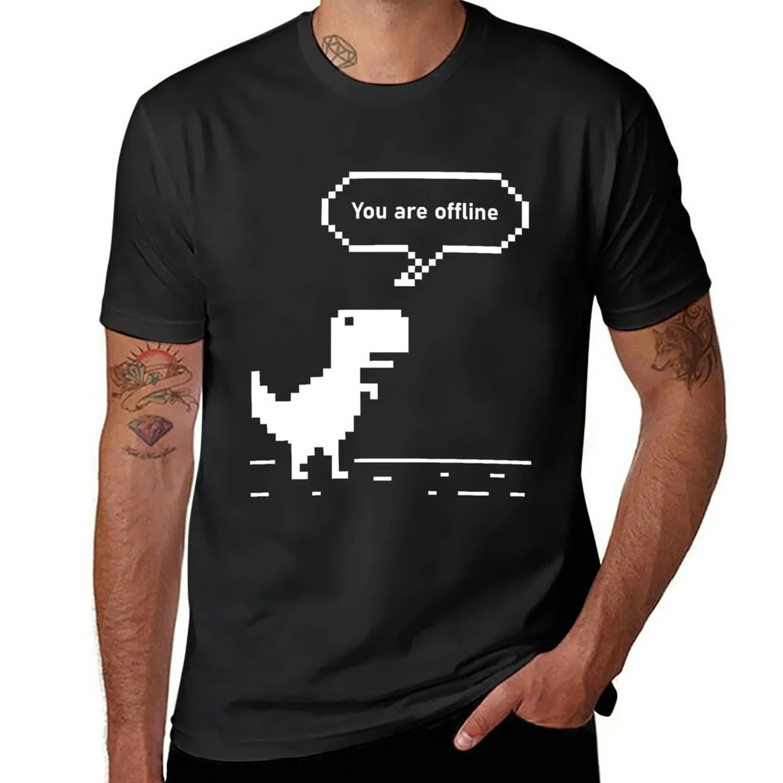 You are Offline Chrome Dinosaur 8 bit Dinosaur Chrome Developer Masks Stickers T Shirts Christmas Gift Thanksgiving Gift T-Shirt