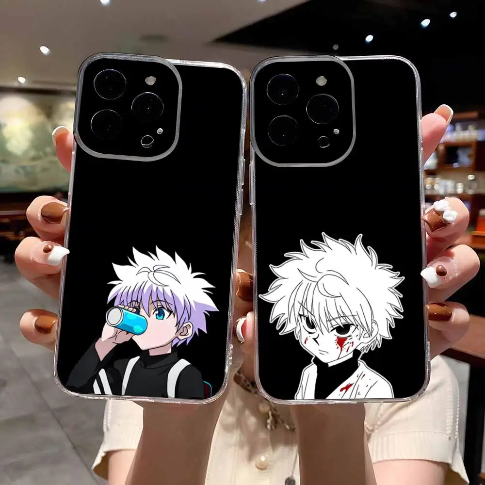 Anime H-Hunter K-Killua Handyhülle für iPhone 17 Air 16 E 15 14 13 12 Mini 11 Pro Max – Anti-Transparente Sturzschutz-Hülle