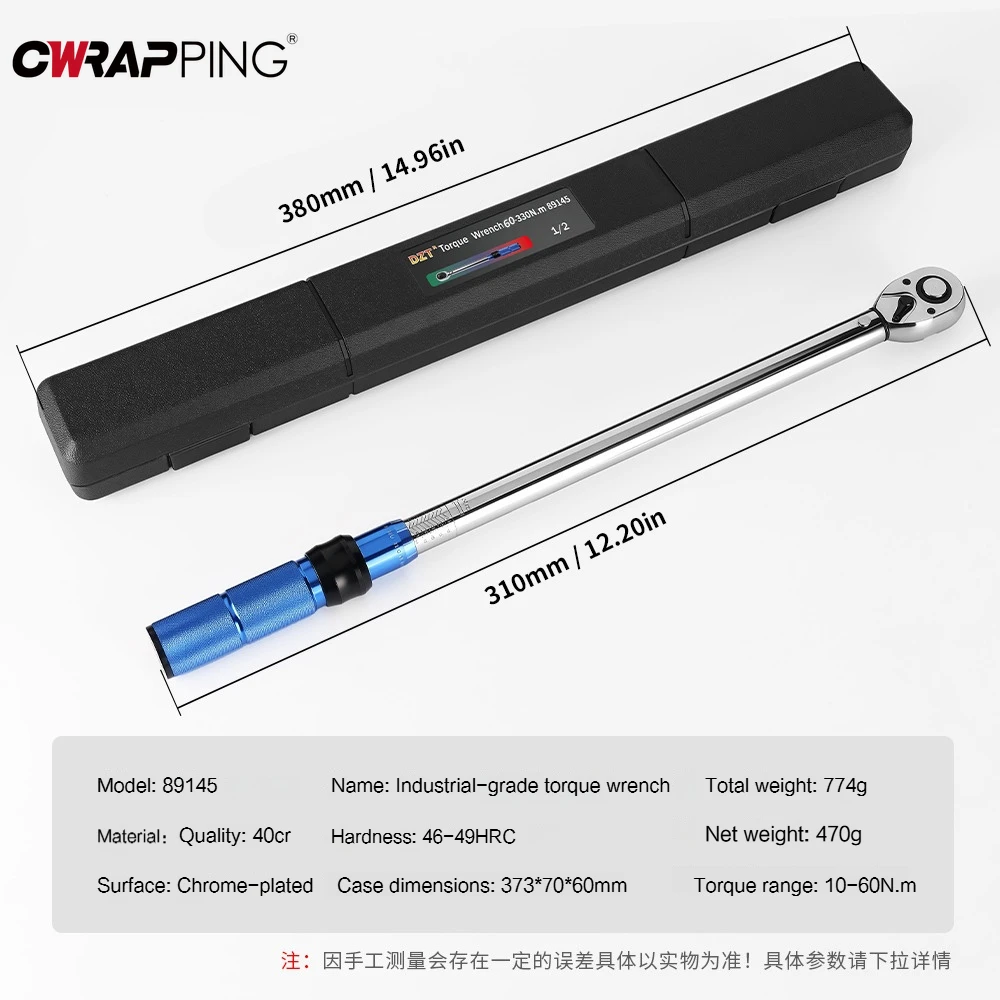 Torque Wrench 10-20Nm Preset Adjustable Chrome Vanadium Steel High Precision for Auto Repairs Mechanical Maintenance Home Garage