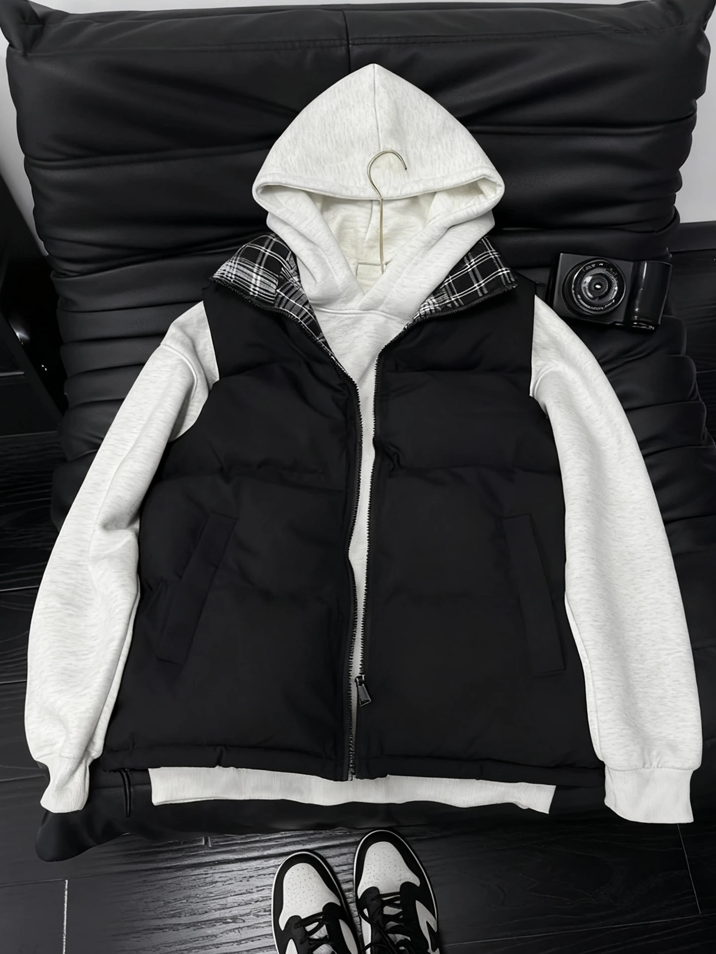 

Мужская стеганая куртка Bla American Sle, осенне-зимняя, в клетку, для многослойного ношения, с наплечниками, молодежная, хлопковая