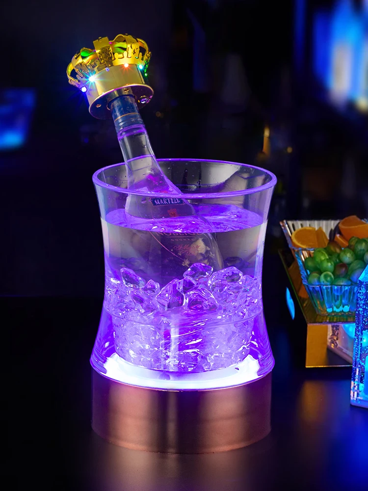 Luminous Ice Led Champagne Luminous Plastic Colorful Beer Bucket Ktv Creative Supplies Bar Accessories