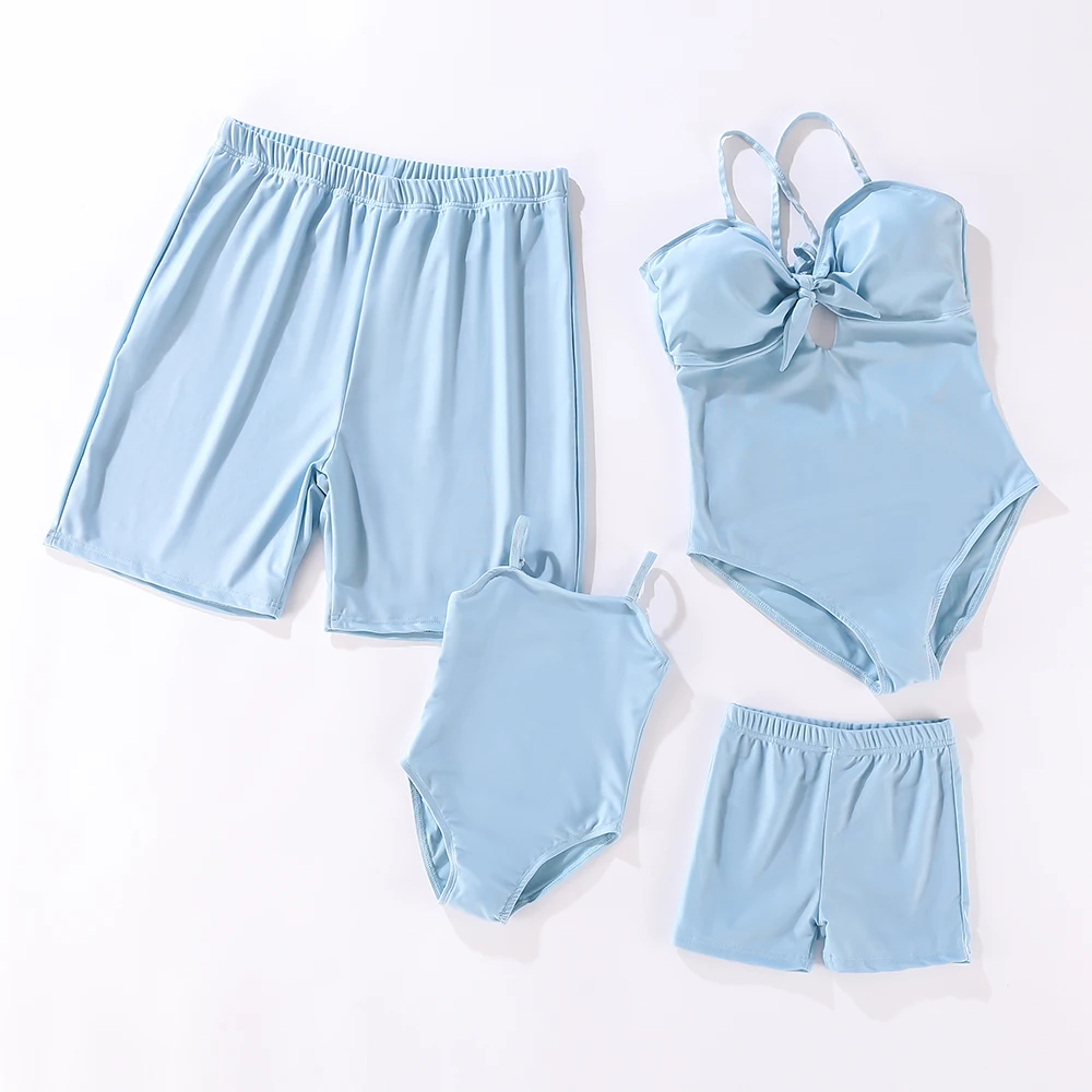 Mother and daughter one-piece family pack suits mother son beach shorts family pack