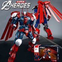 Little Luban Building Blocks Mecha Krypton Superman Assembled Robot Toy Boy Puzzle Model Children's Gift