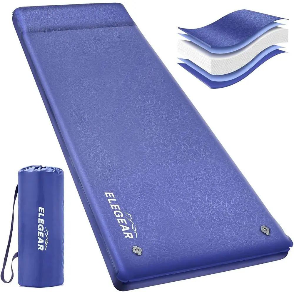 

Ultra-Thick 3.18 Memory Foam Camping Pad with Pillow, 20s Fast Inflating, 4-Season Insulated Mattress for Outdoor Adventures