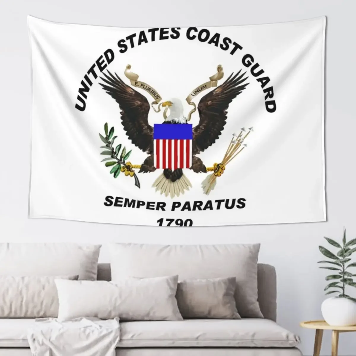 U. S. Coast Guard Semper Paratus Logo Tapestry Luxury Living Room Decoration Wall Decorations Tapestry