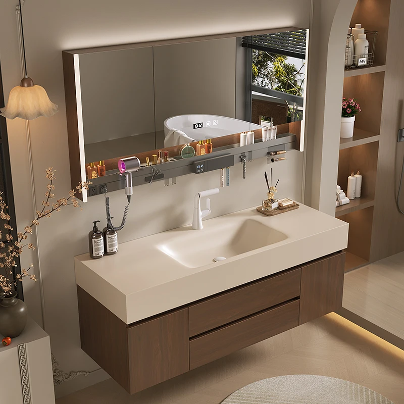 2025 new hot curved integrated basin antique bathroom cabinet combination toilet washbasin sink washbasin cabinet
