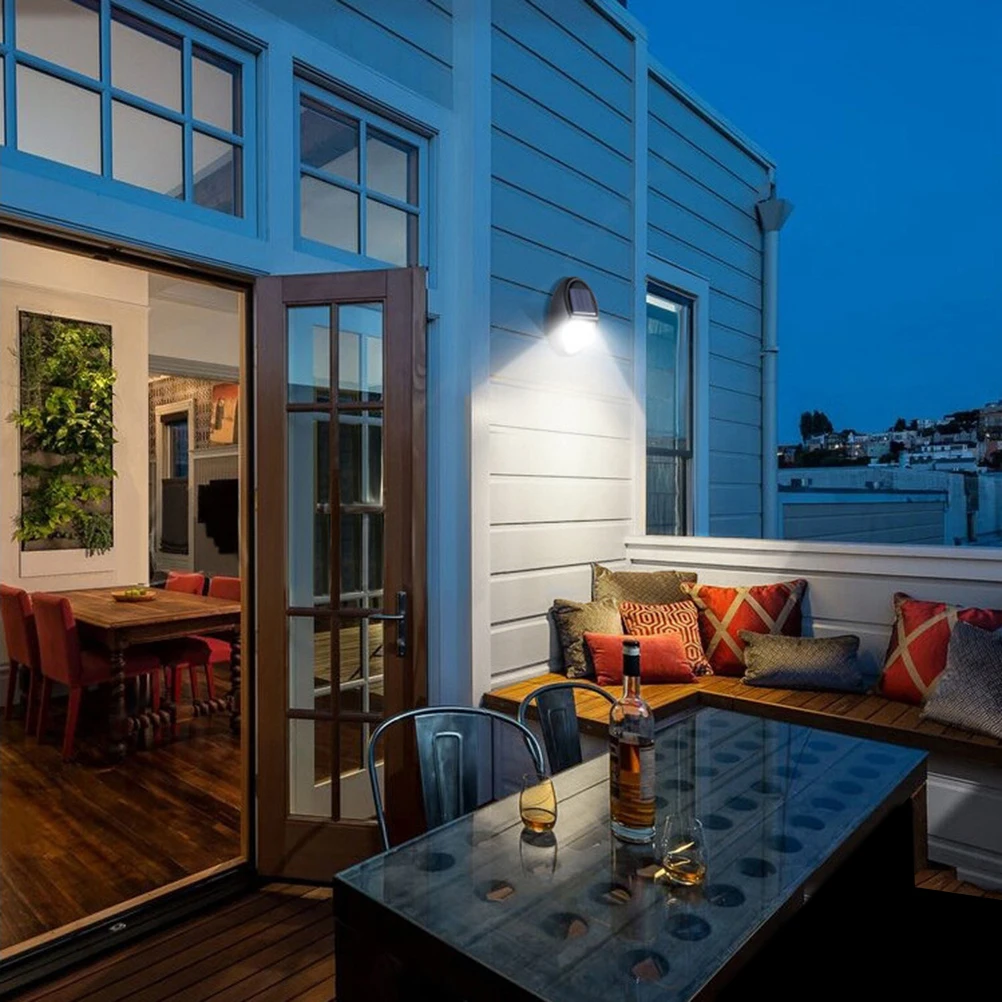 

2pcs Led Solar Outdoor 10Leds Ip65 Waterproof Wall Light Garden Yard Path Decoration Night Light Black Automatic On Off