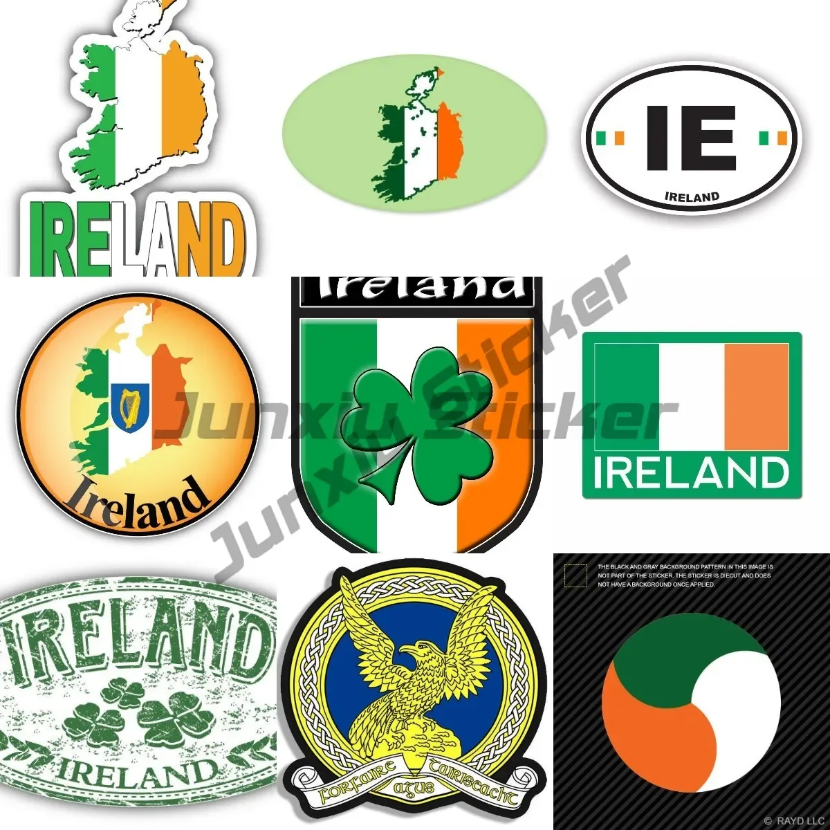 

Ирландские автомобильные наклейки для овального ирландского флага, черепа, виниловые наклейки в Ирландии, сделай сам, чехол для ноутбука, двигателя, компьютера, графика