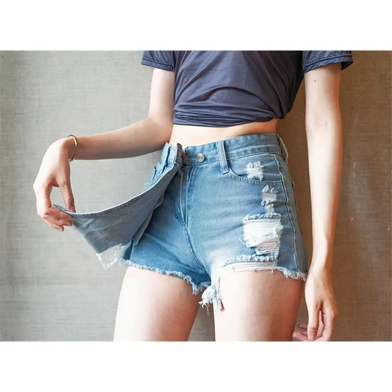 Summer Women's Denim Skirt Invisible Open Crotch Zipper Cotton High Waist Half Skirt Female Jeans Outdoor Sex Convenient Shorts