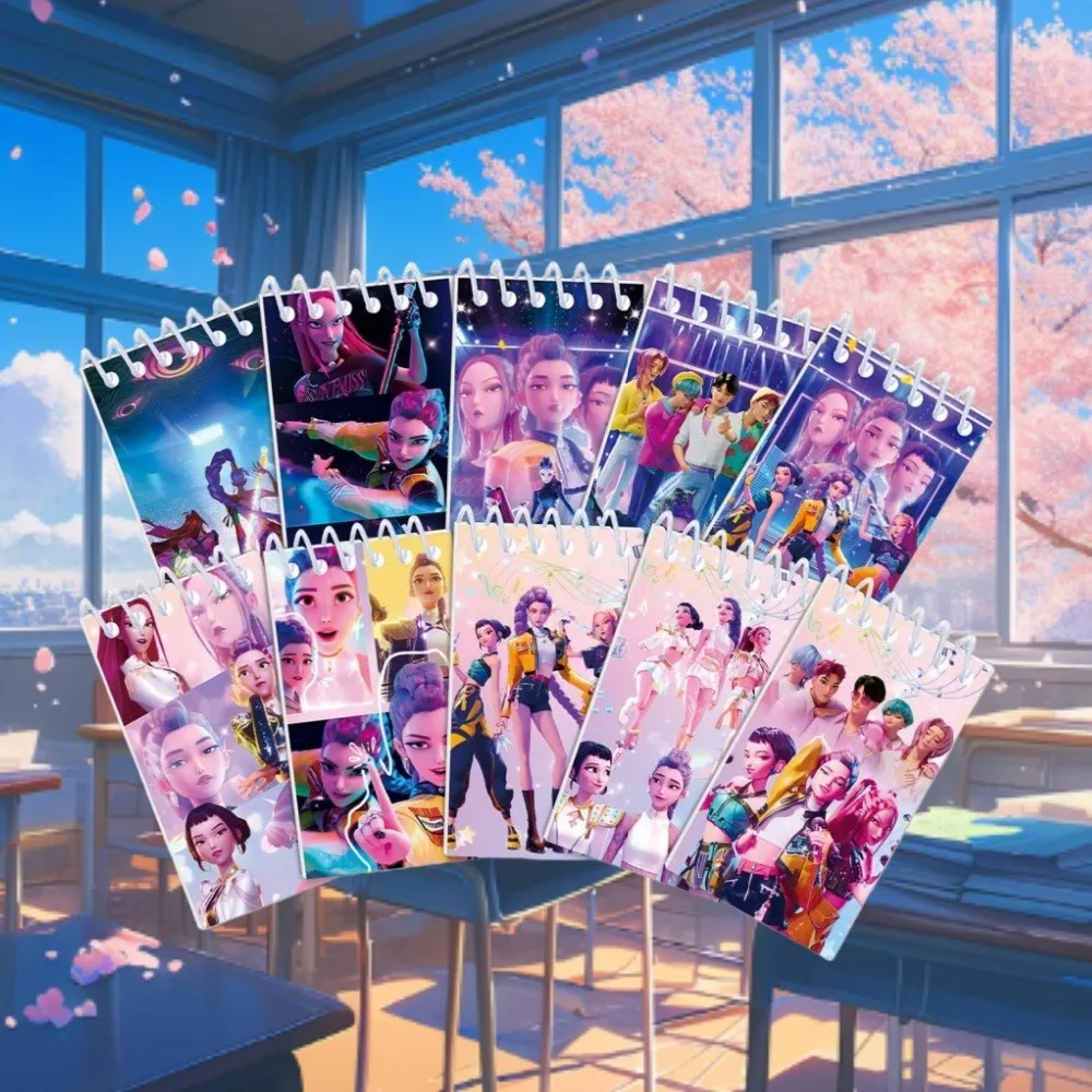 2026 NOWE 10 szt. Kpop Demon Hunter Anime Notatniki Planery Uczniowskie Przenośne Notesy Artykuły Szkolne Biurowe Akcesoria