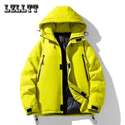 Jaqueta de Parka de lã grossa impermeável masculina, casaco quente, casual outwear, ao ar livre, nova, inverno, outono, LZLLTT