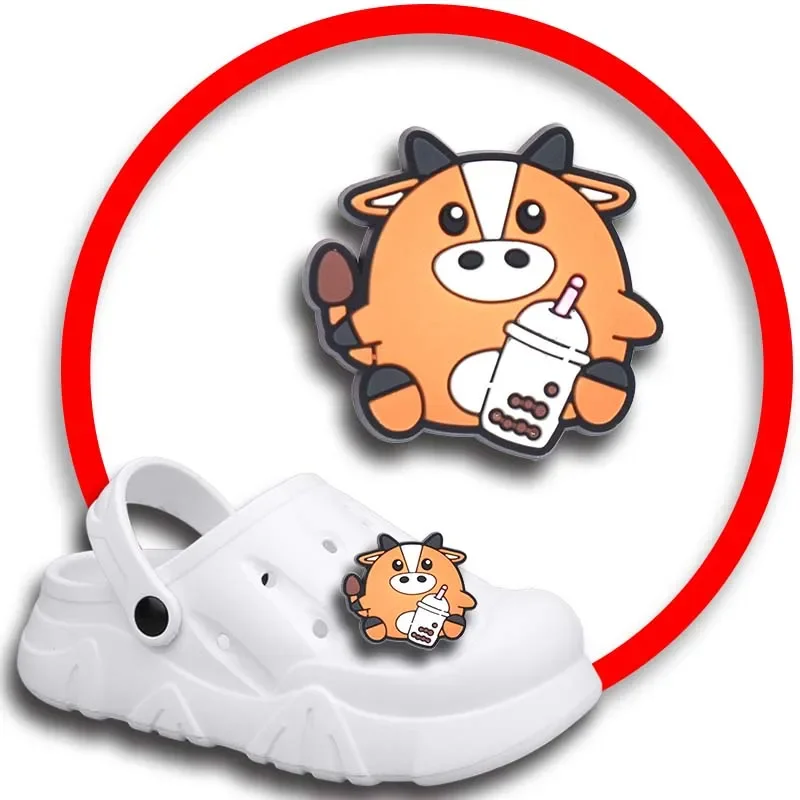 Bere latte tè scarpe Charms per Crocs sandali donna zoccoli spille decorazioni per scarpe accessori uomo distintivi scarpe per bambini accessori