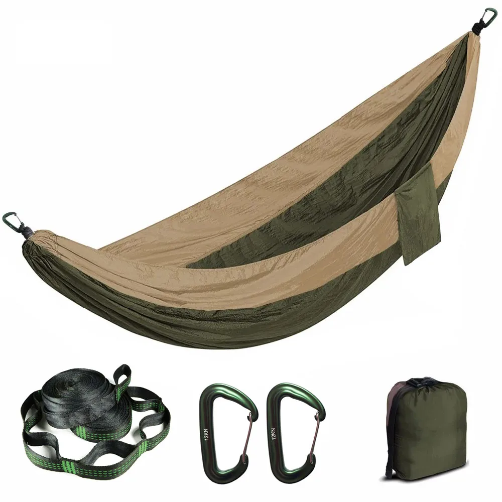 Solid Color Nylon Parachute Hammock  Camping Survival garden swing Leisure travel  Portable outdoor furniture