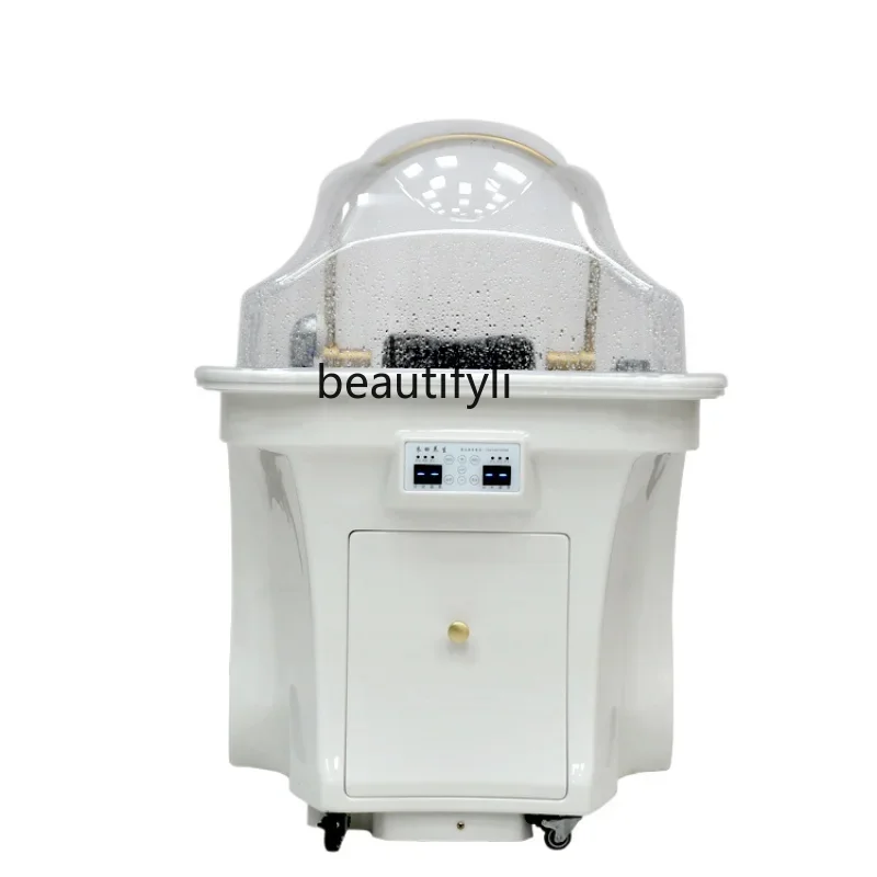 

Head Therapy Shampoo Chair Beauty Salon Movable Head Therapy Shampoo Basin Water Circulation Fumigation Portable Spa