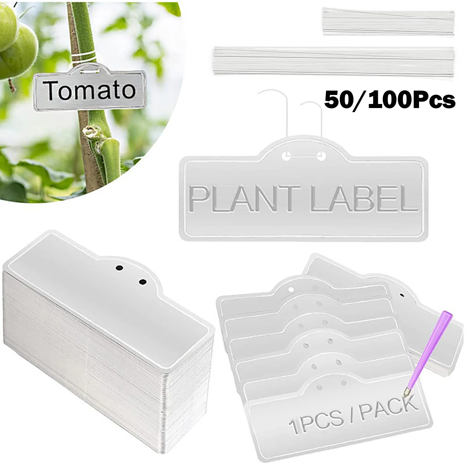 

Hanging Simple Design Plant Tag Double Sided Marked Plant Label for Trees Flowers and Vegetable
