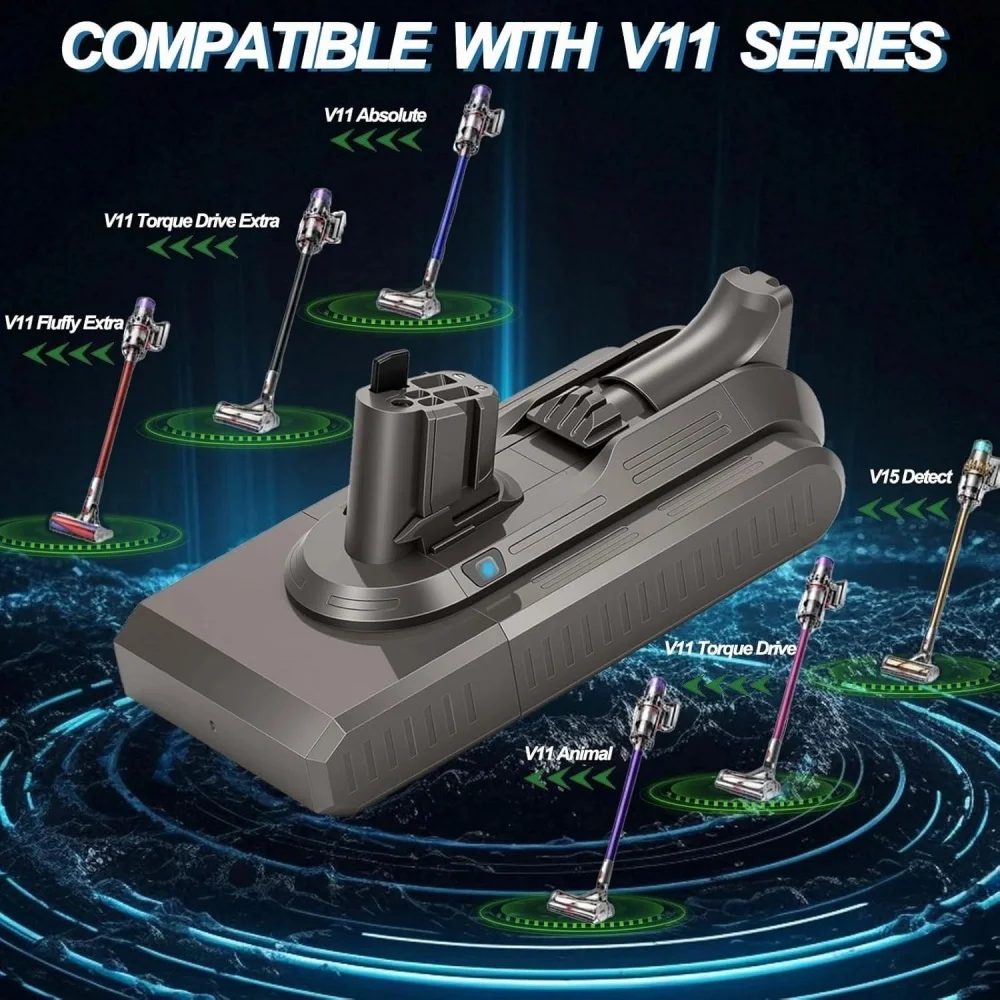 

25.2V 6000mAh Replacement Battery for Dyson V11 V15 SV22 SV28 SV29 Cordless Vacuum Cleaner Rechargeable Li-ion Battery.