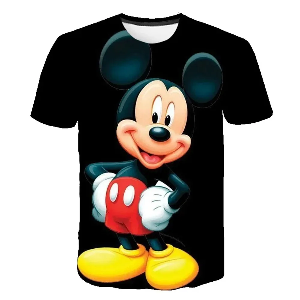 

MINISO 2024 New Mickey Mouse Printed Kids Tshirt Summer Lovely Fashion Round Neck Short Sleeve T-Shirt Kids Adults Tops Clothing